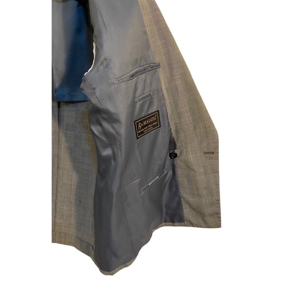 ROGATIS Brown Tweed Plaid Print Men's Vintage Suit Jacket Blazer Sz. S / M - Picture 8 of 12